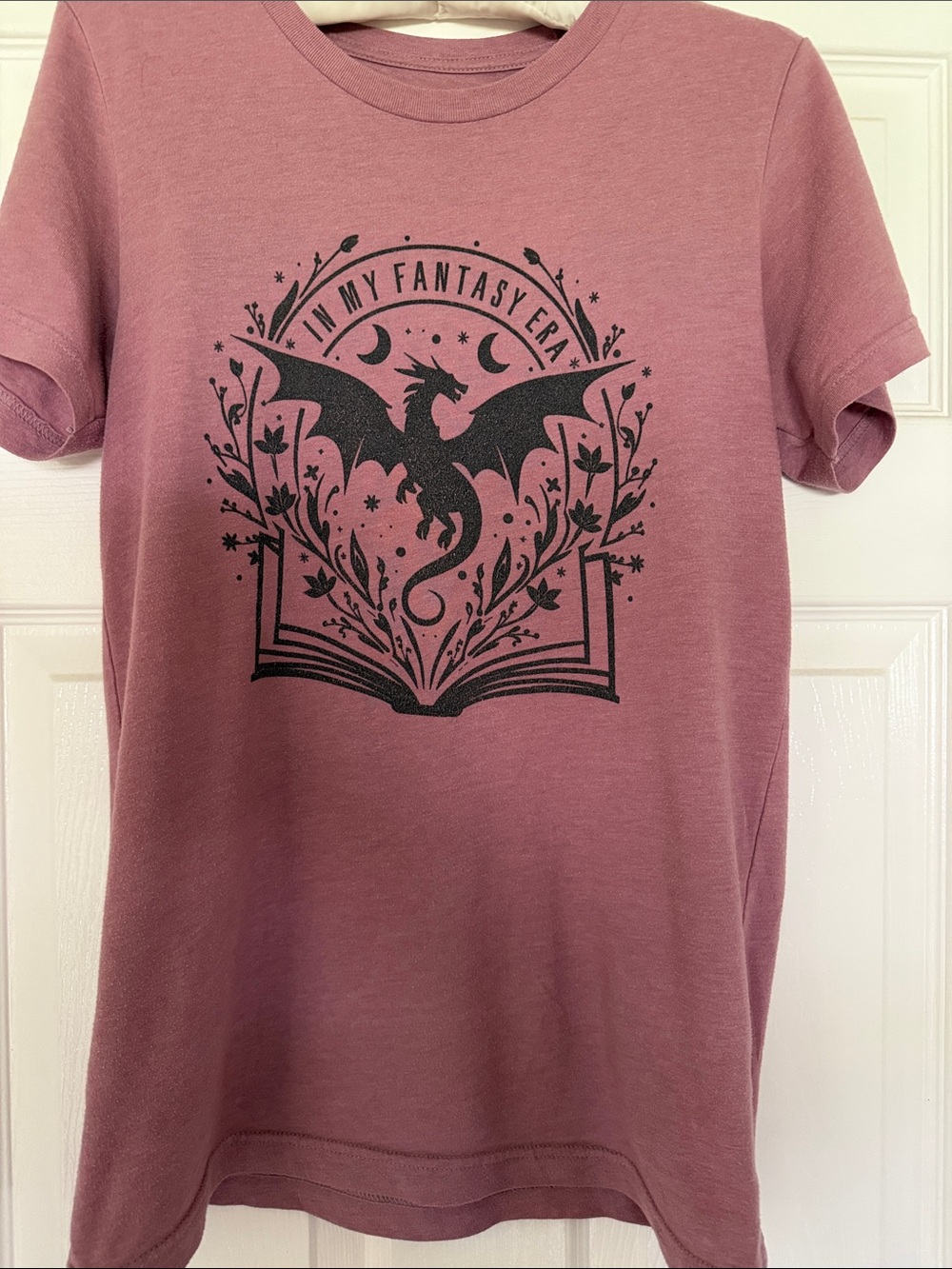 In My Fantasy Era Dragon Graphic Tee - Mauve Pink